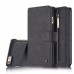 iPhone SE 5 5s - CaseMe Vintage 2 in 1 Genuine Leather Flip Zipper Wallet Stand Phone Protective Cover Case - Black